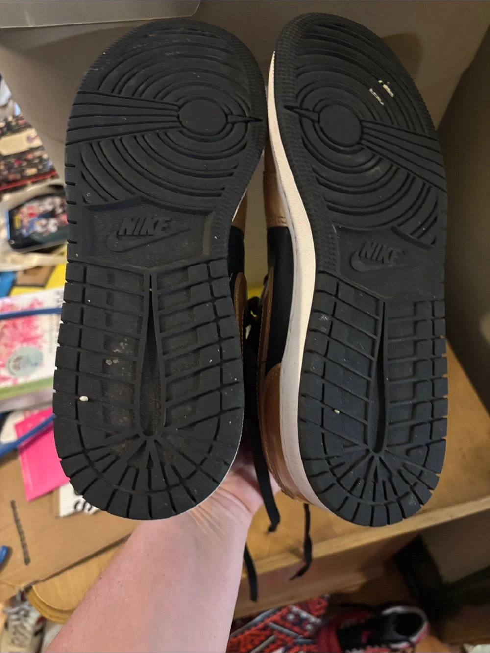 Nike Men’s Black and Gold High-Top Sneakers